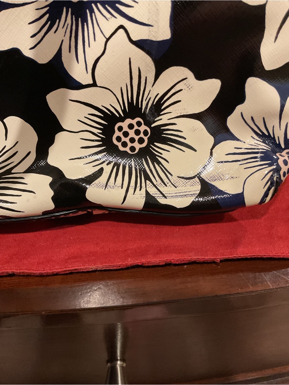kate spade Black & White Floral Dome Satchel with Gold Hardware - Picture 4 of 11